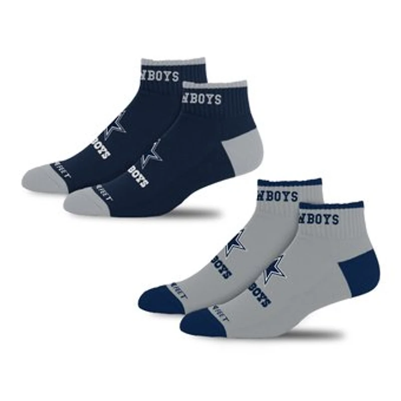 Youth For Bare Feet Navy Dallas Cowboys 2-Pack Front & Center Socks Set