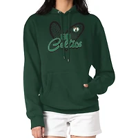 Women's G-III 4Her by Carl Banks Kelly Green Boston Celtics Leopard Heart Graphic Fleece Pullover Hoodie