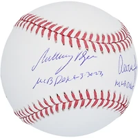 Aaron Judge & Anthony Volpe New York Yankees Autographed Baseball with 2x MLB Debut Inscriptions - Limited Edition of 24