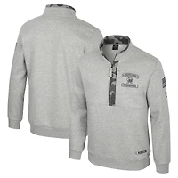 Men's Colosseum Heather Gray Maryland Terrapins OORAH OHT Military Appreciation Fleece Quarter-Zip Jacket