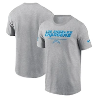 Men's Nike Heather Gray Los Angeles Chargers Sideline Dri-FIT T-Shirt