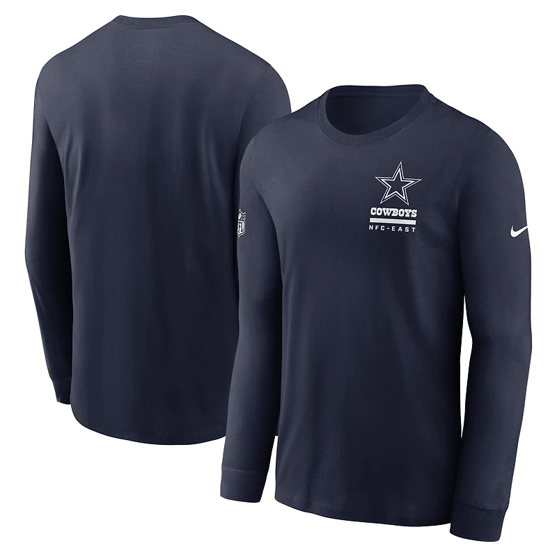 Men's Nike Navy Dallas Cowboys Sideline Dri-FIT Long Sleeve T-Shirt