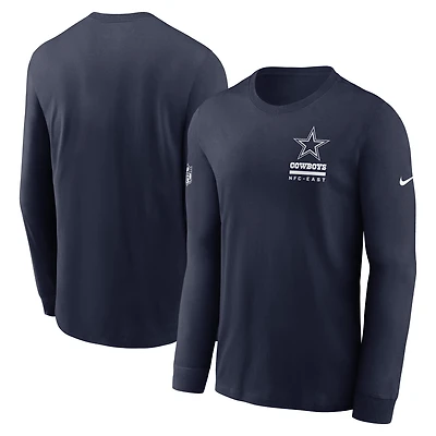 Men's Nike Navy Dallas Cowboys Sideline Dri-FIT Long Sleeve T-Shirt
