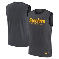 Men's Nike Charcoal Pittsburgh Steelers Primetime Legend Dri-FIT Muscle Tank Top