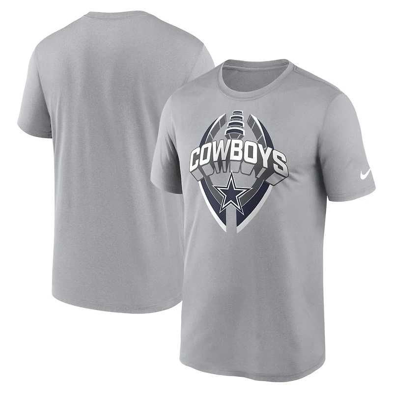 Men's Nike Silver Dallas Cowboys Legend Icon Performance T-Shirt