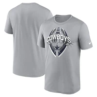 Men's Nike Silver Dallas Cowboys Legend Icon Performance T-Shirt