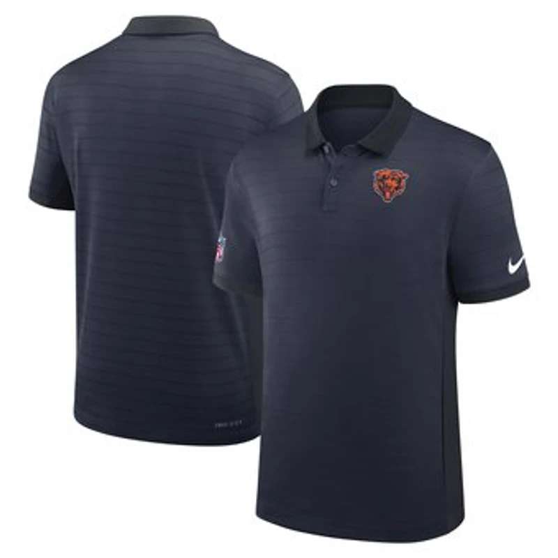 Men's Nike Navy Chicago Bears Sideline Victory Stripe Dri-FIT Polo