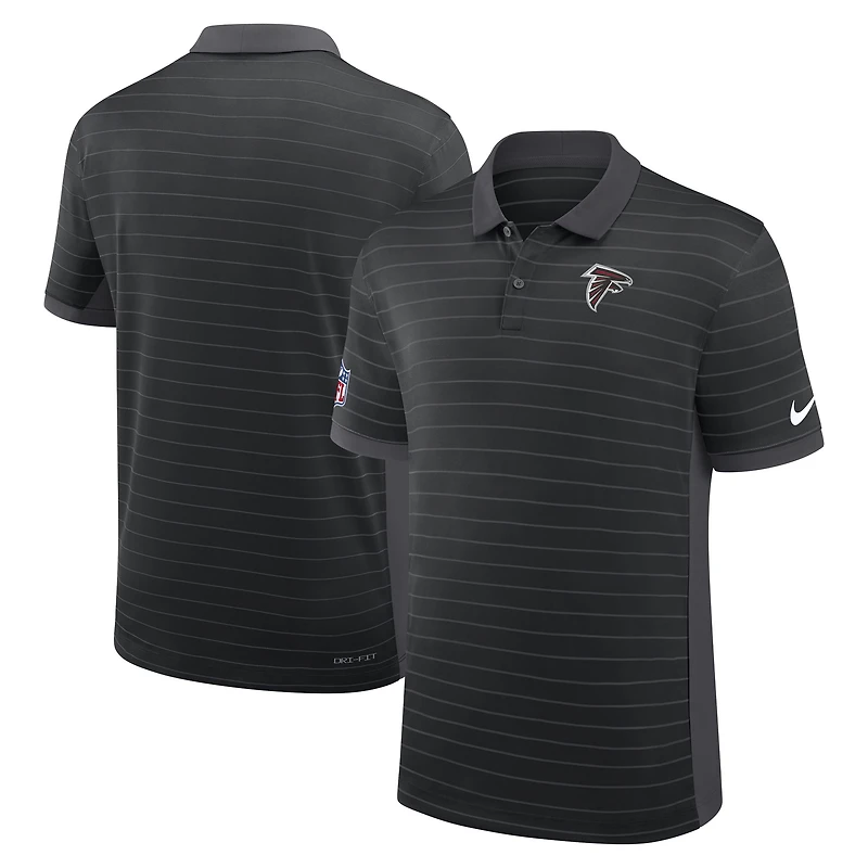 Men's Nike Black Atlanta Falcons Sideline Victory Stripe Dri-FIT Polo