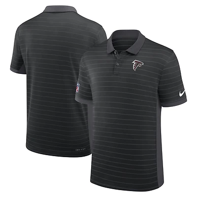 Men's Nike Black Atlanta Falcons Sideline Victory Stripe Dri-FIT Polo