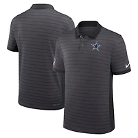 Men's Nike Gray Dallas Cowboys Sideline Victory Stripe Dri-FIT Polo