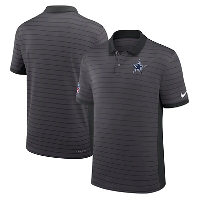 Men's Nike Gray Dallas Cowboys Sideline Victory Stripe Dri-FIT Polo