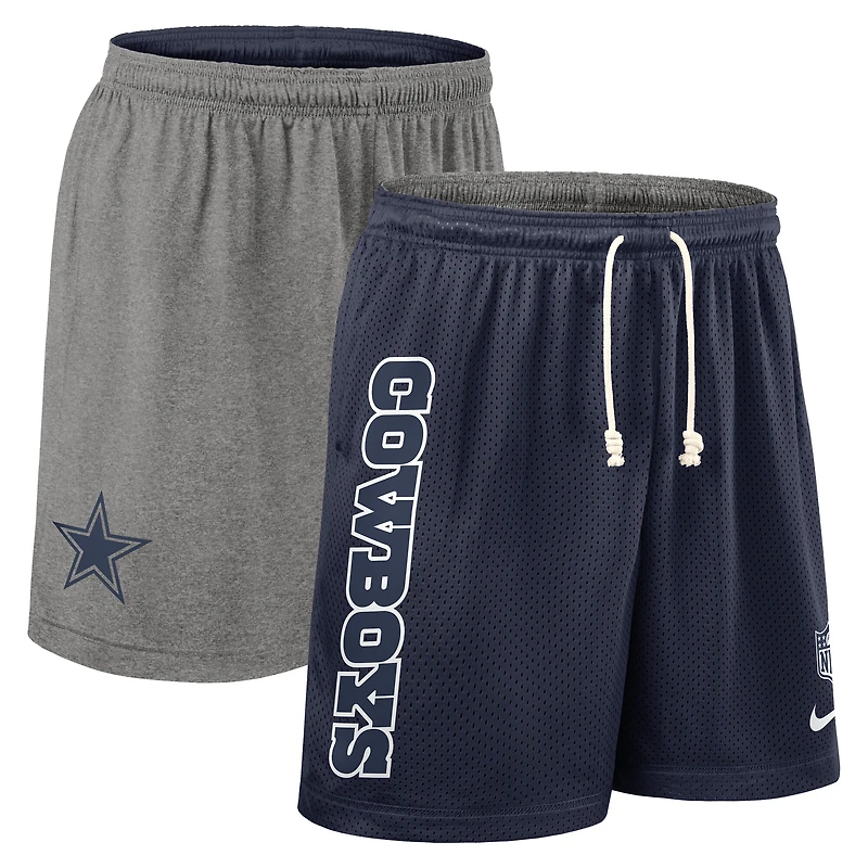 Men's Nike Navy Dallas Cowboys Sideline Reversible Dri-FIT Shorts