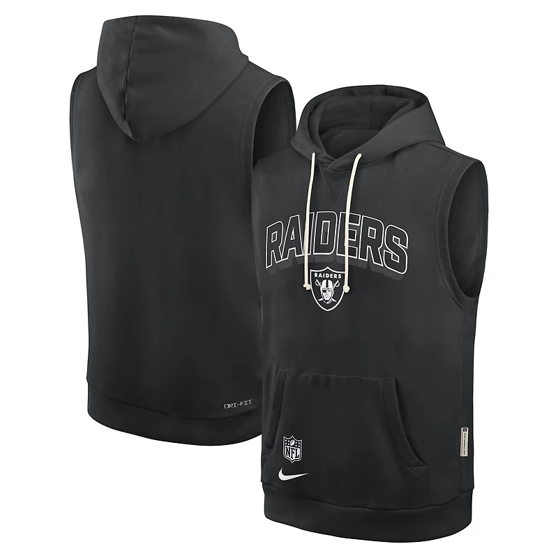 Men's Nike Black Las Vegas Raiders Sideline Standard Issue Dri-FIT Sleeveless Hoodie