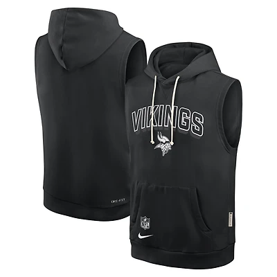Men's Nike Black Minnesota Vikings Sideline Standard Issue Dri-FIT Sleeveless Hoodie