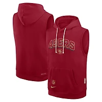 Men's Nike Scarlet San Francisco 49ers Sideline Standard Issue Dri-FIT Sleeveless Hoodie