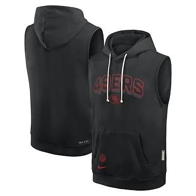 Men's Nike Black San Francisco 49ers Sideline Standard Issue Dri-FIT Sleeveless Hoodie
