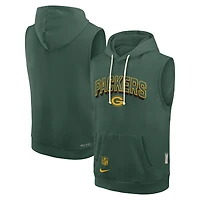 Men's Nike Green Green Bay Packers Sideline Standard Issue Dri-FIT Sleeveless Hoodie