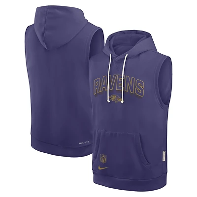 Men's Nike Purple Baltimore Ravens Sideline Standard Issue Dri-FIT Sleeveless Hoodie