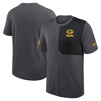 Men's Nike Gray Green Bay Packers Sideline UV Dri-Fit Coach Shirt