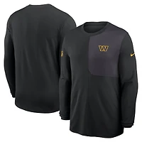 Men's Nike Black Washington Commanders Sideline Coach UV Dri-FIT Long Sleeve Shirt