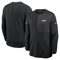 Men's Nike Black New York Jets Sideline Coach UV Dri-FIT Long Sleeve Shirt