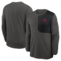 Men's Nike Pewter Tampa Bay Buccaneers Sideline Coach UV Dri-FIT Long Sleeve Shirt