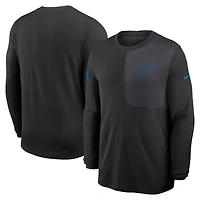 Men's Nike Black Detroit Lions Sideline Coach UV Dri-FIT Long Sleeve Shirt