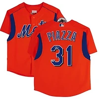 Mike Piazza New York Mets Autographed Orange Mitchell & Ness Replica Batting Practice Jersey