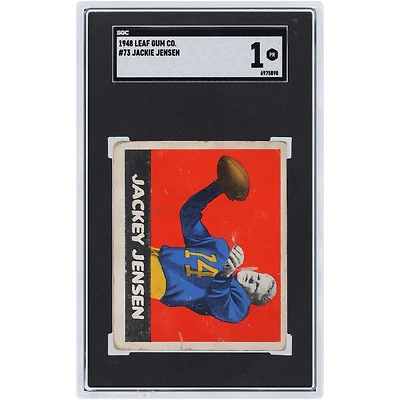 Jackie Jensen Columbia University 1948 Leaf Gum Co. #73 SGC Authenticated 1 Rookie Card