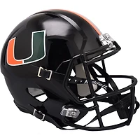 Miami Hurricanes Riddell Black 2024 Speed Replica Helmet