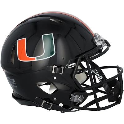 Miami Hurricanes Riddell Black 2024 Speed Authentic Helmet