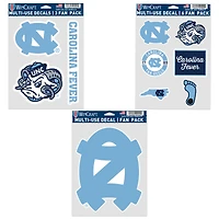 WinCraft North Carolina Tar Heels Three-Pack Fan Decal Set