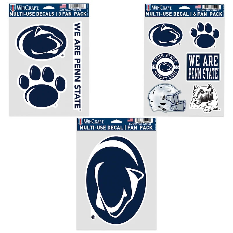 WinCraft Penn State Nittany Lions Three-Pack Fan Decal Set