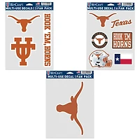 WinCraft Texas Longhorns Three-Pack Fan Decal Set
