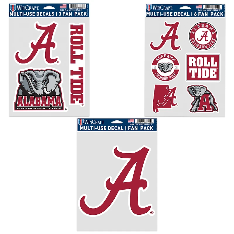 WinCraft Alabama Crimson Tide Three-Pack Fan Decal Set