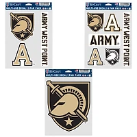 WinCraft Army Black Knights Three-Pack Fan Decal Set