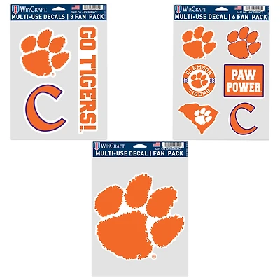 WinCraft Clemson Tigers Three-Pack Fan Decal Set