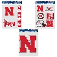 WinCraft Nebraska Huskers Three-Pack Fan Decal Set