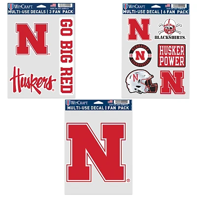 WinCraft Nebraska Huskers Three-Pack Fan Decal Set