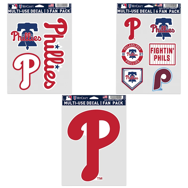 WinCraft Philadelphia Phillies Three-Pack Fan Decal Set