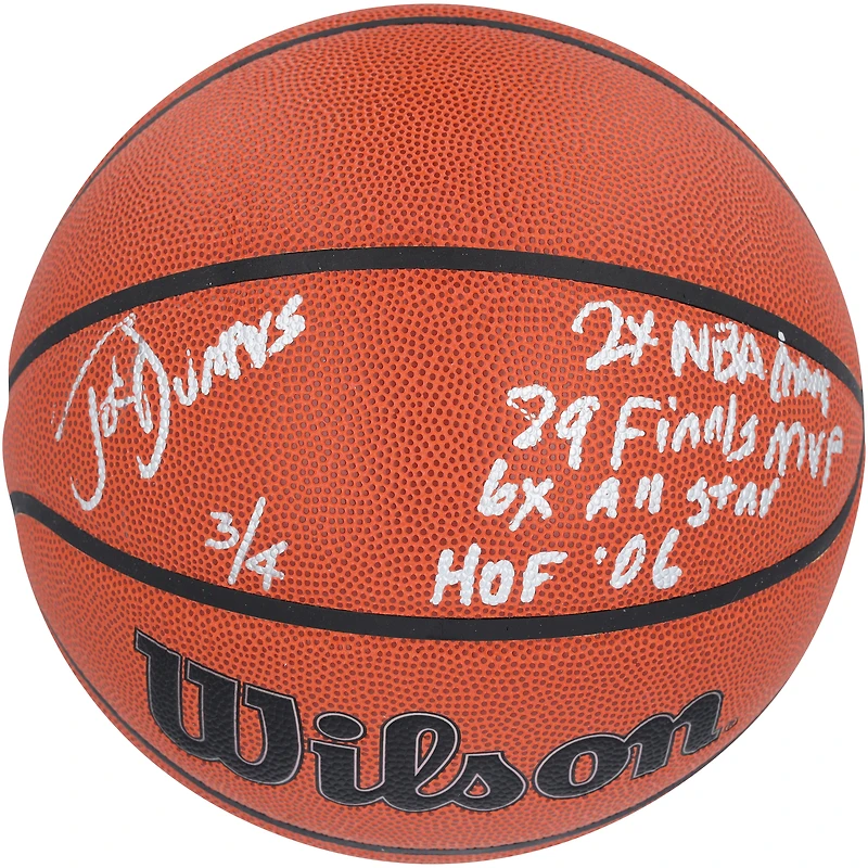 Joe Dumars Detroit Pistons Autographed Wilson Authentic Series Indoor/Outdoor Basketball with Multiple Inscriptions - Limited Edition of 4