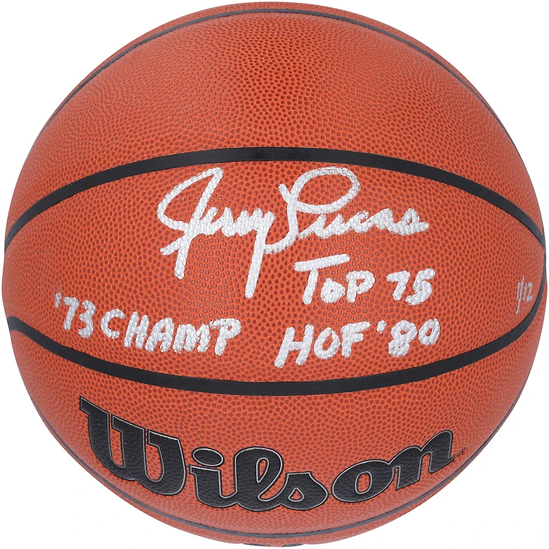 Jerry Lucas New York Knicks Autographed Wilson Authentic Series Indoor/Outdoor Basketball with Multiple Inscriptions - Limited Edition #1/12