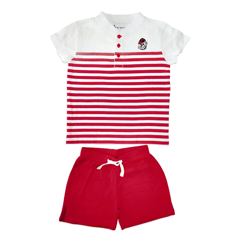Toddler Two Feet Ahead Georgia Bulldogs Gradient Stripe 2-Piece Short Set
