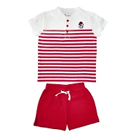 Toddler Two Feet Ahead Georgia Bulldogs Gradient Stripe 2-Piece Short Set