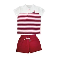 Toddler Two Feet Ahead Alabama Crimson Tide Gradient Stripe 2-Piece Short Set