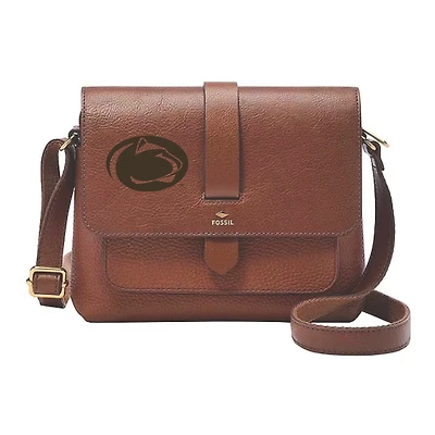 Fossil Penn State Nittany Lions Kinley Brown Leather Small Crossbody Bag