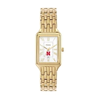 Women's Fossil Nebraska Huskers Raquel Gold-Tone Stainless Steel Watch