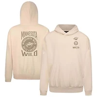 Men's Levelwear Cream Minnesota Wild Contact Stamp Pullover Hoodie