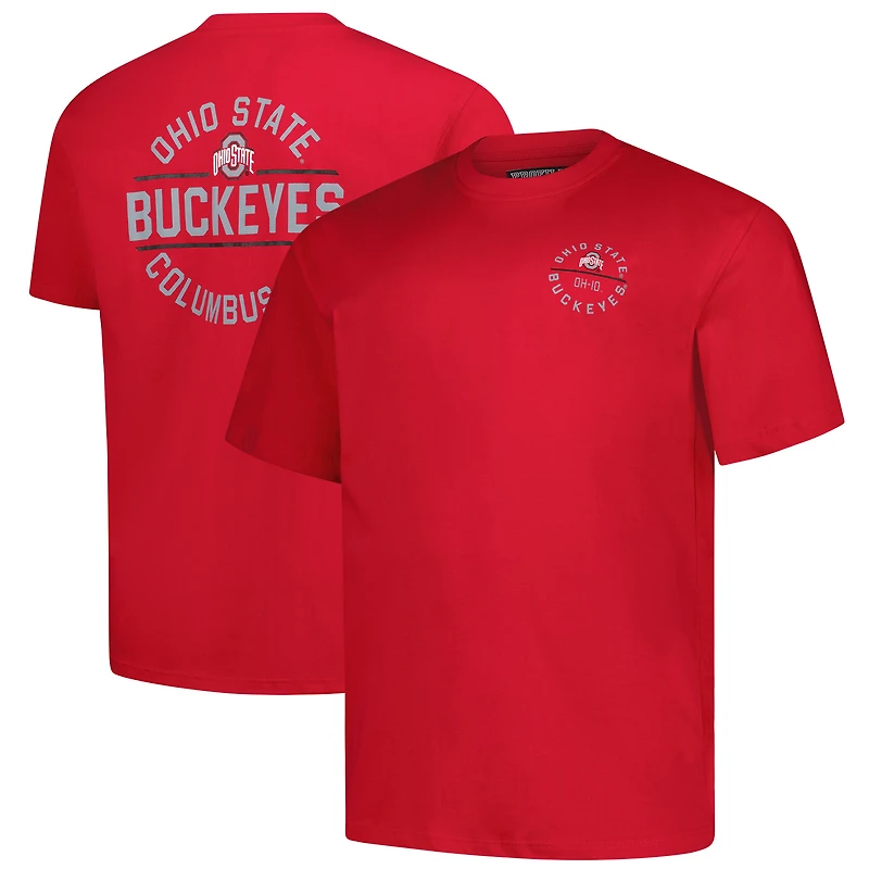 Men's Fanatics  Scarlet Ohio State Buckeyes Big & Tall Fast Break 2 Hit T-Shirt