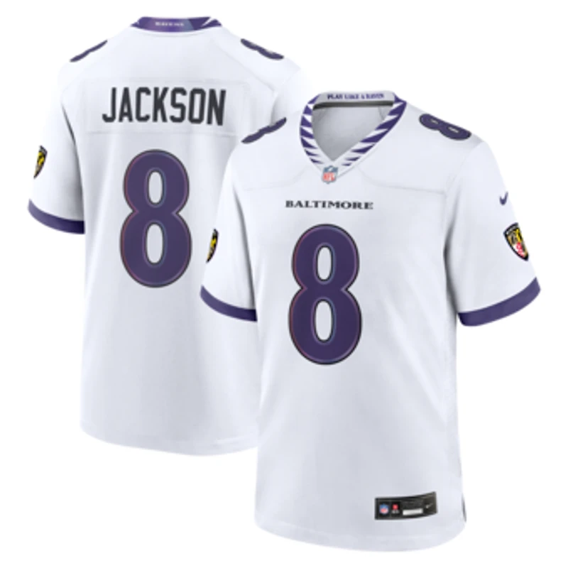 Men's Nike Lamar Jackson White Baltimore Ravens Game Jersey